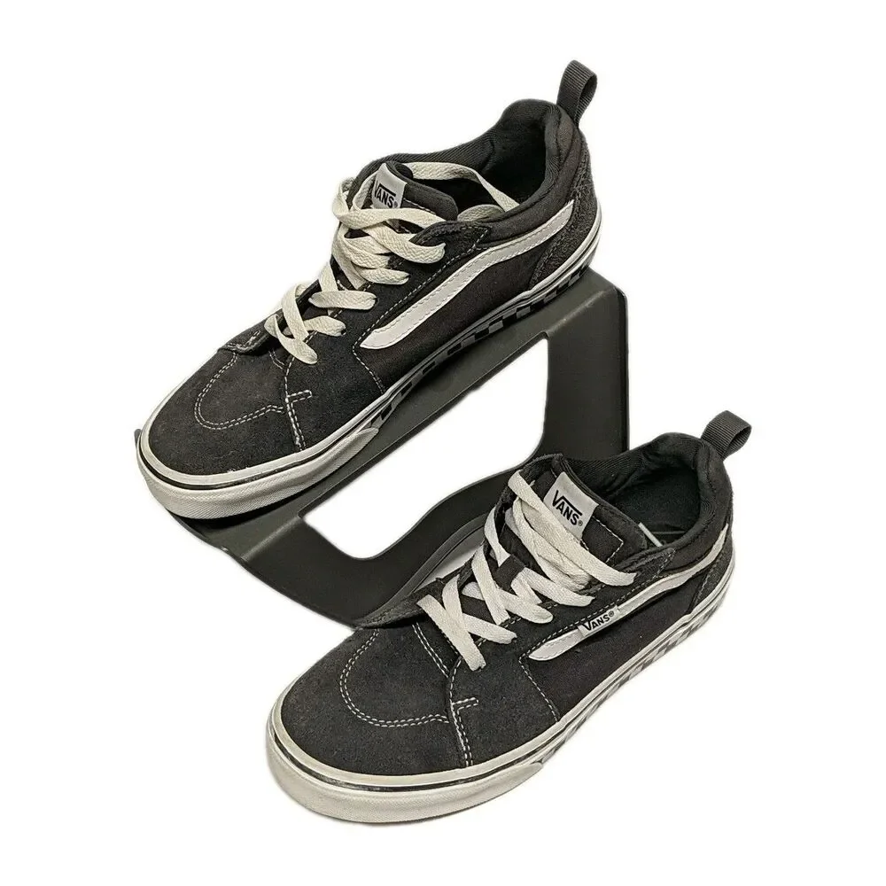Vans Filmore Checker Sidewall Youth 7 Sneakers Shoes Gray Low Top Sidestripe